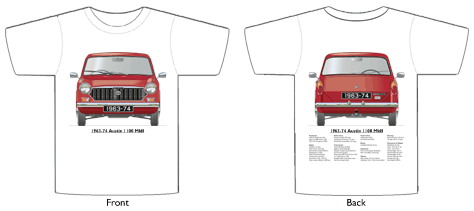 Austin 1100 MkII 1963-74 T-shirt Front & Back
